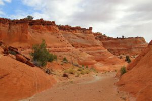 Bunte und skurril geformte Felsen entlang des Weges zum Zebra Canyon im Grand Staircase Escalante